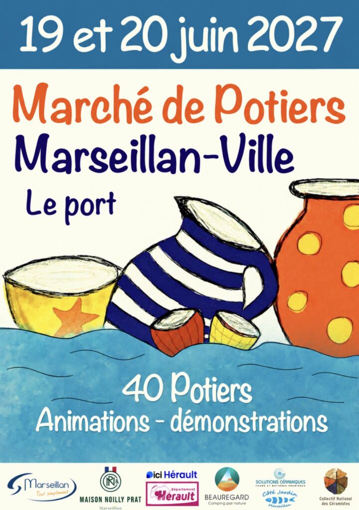 Affiche du marché des potiers de Marseillan, 19 et 20 juin 2027